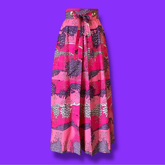 VTG 70s Alex Colman California Maxi Skirt Colorful - Picture 2 of 12